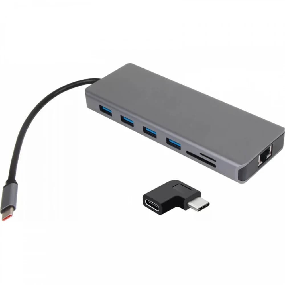 Адаптер TypeC -->(2HDMI+DP)4K*60Hz+3USB3.0+TC+USB2.0+RJ45+SD+TF+PD+audio+TCадаптер, VCOM <4706>