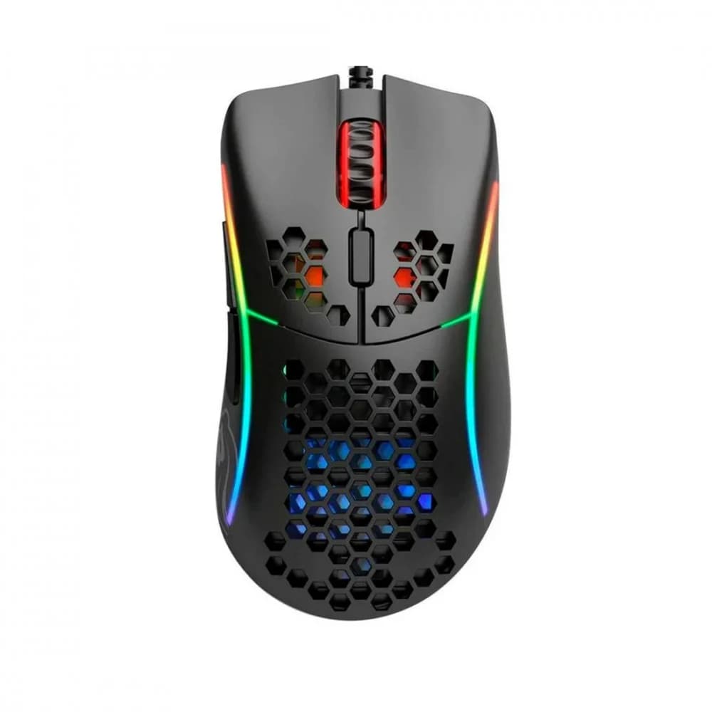 Компьютерная мышь, Glorious, Model D, GD-BLACK, Игровая, Оптическая, Проводная, Pixart PMW-3360 Sensor, 12000 DPI, 250+ IPS, 50G, 1000 Hz, RGB, 6 кнопок, Длина провода 2м, Матовый черный