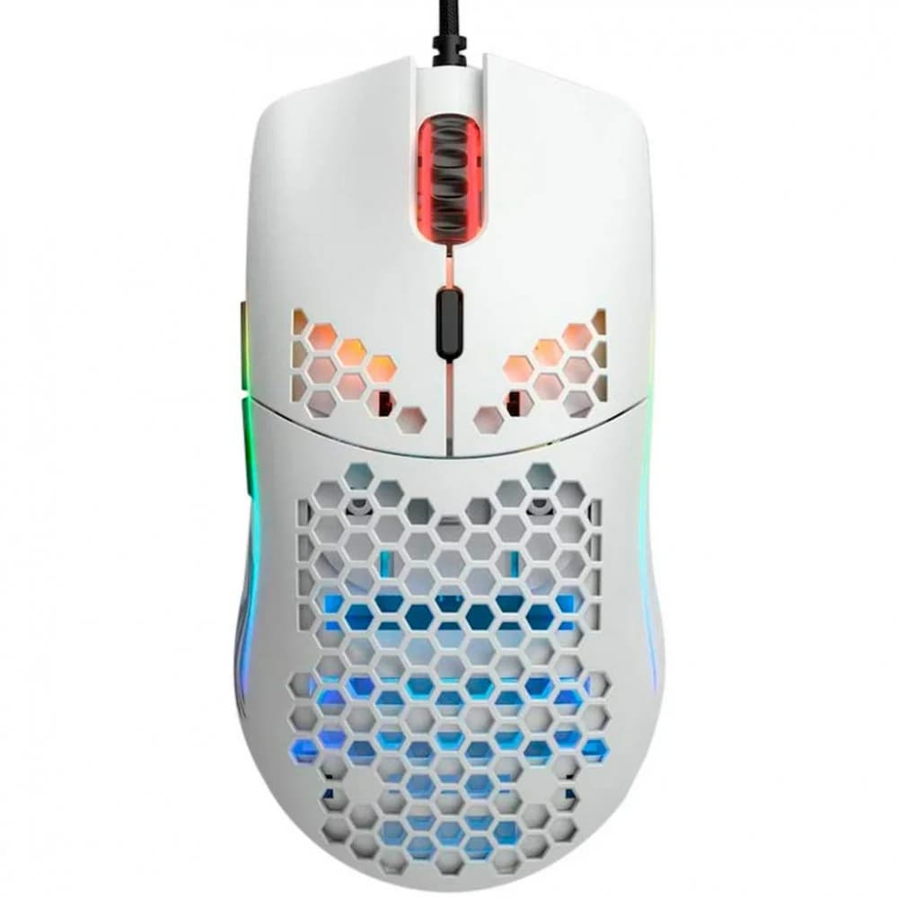 Компьютерная мышь, Glorious, Model O, GO-WHITE, Игровая, Оптическая, Проводная, Pixart PMW-3360 Sensor, 12000 DPI, 250+ IPS, 50G, 1000 Hz, RGB, 6 кнопок, Длина провода 2м, Матовый белый