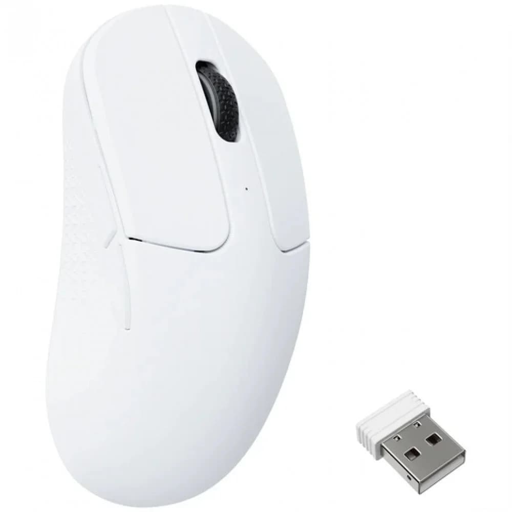 Мышь Keychron M3 Mini - 3 типа подключения (Bluetooth радиоканал 2,4 ГГц провод), белая, 8000 Гц, датчик PixArt PAW 3950 до 30000 DPI, IPS до 750, переключатель Huano 80M Micro Switch, работает на с