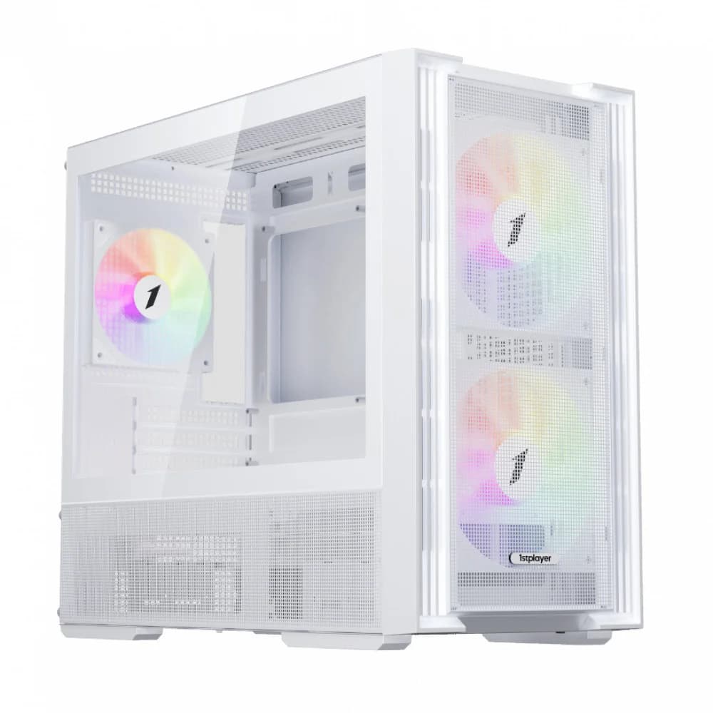 Компьютерный корпус, 1STPLAYER, AU6-WH, AU6-WH-2FA7-14-W-2FA7R-W-1FA7-W, M-ATX / ITX, 1*3.5"/2*2.5", Вентилятор 4*14 / 1*12см, Высота кулера до 170 мм, Длина VGA до 390 мм, 457x215x407 мм, Без Б/П,