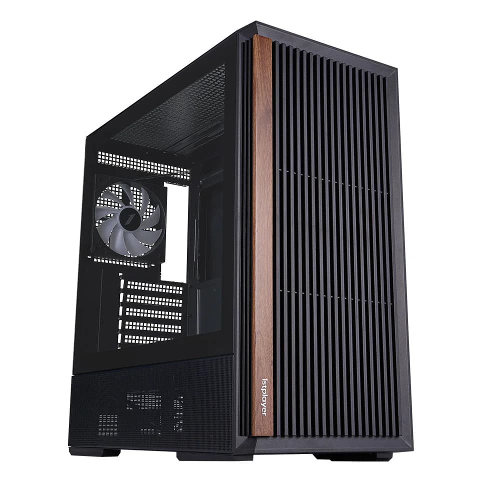 Компьютерный корпус, 1STPLAYER, WD7 Black, WD7-BK-4FA7-2FA7R, ATX/Micro-ATX, 2*3.5"/2*2.5", Высота кулера до 165 мм, Длина VGA до 315 мм, 365210452 мм, Без Б/П, Черный