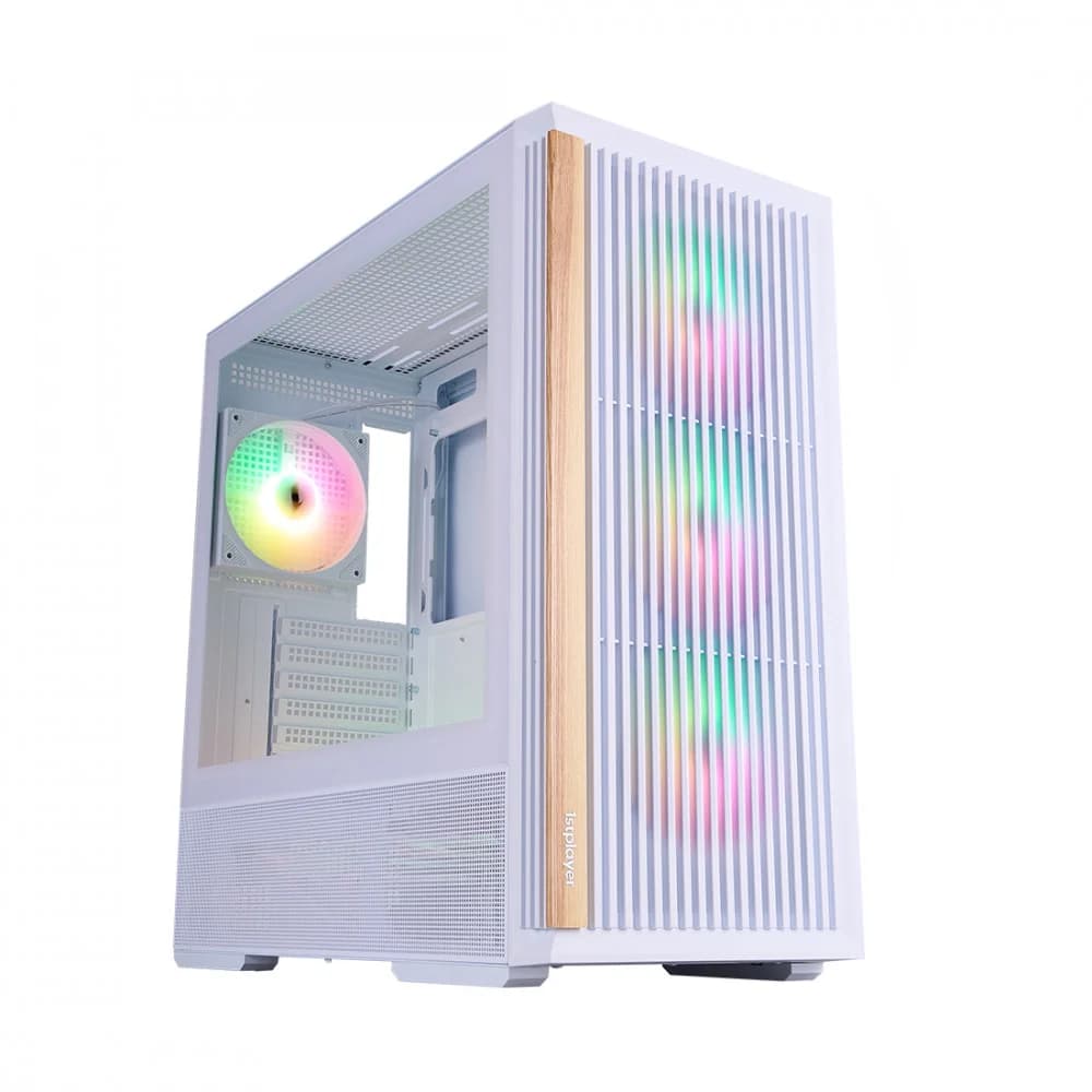 Компьютерный корпус, 1STPLAYER, WD7 White, WD7-WH-4FA7-W-2FA7R-W, ATX/Micro-ATX, 2*3.5"/2*2.5", Высота кулера до 165 мм, Длина VGA до 315 мм, 365210452 мм, Без Б/П, Черный