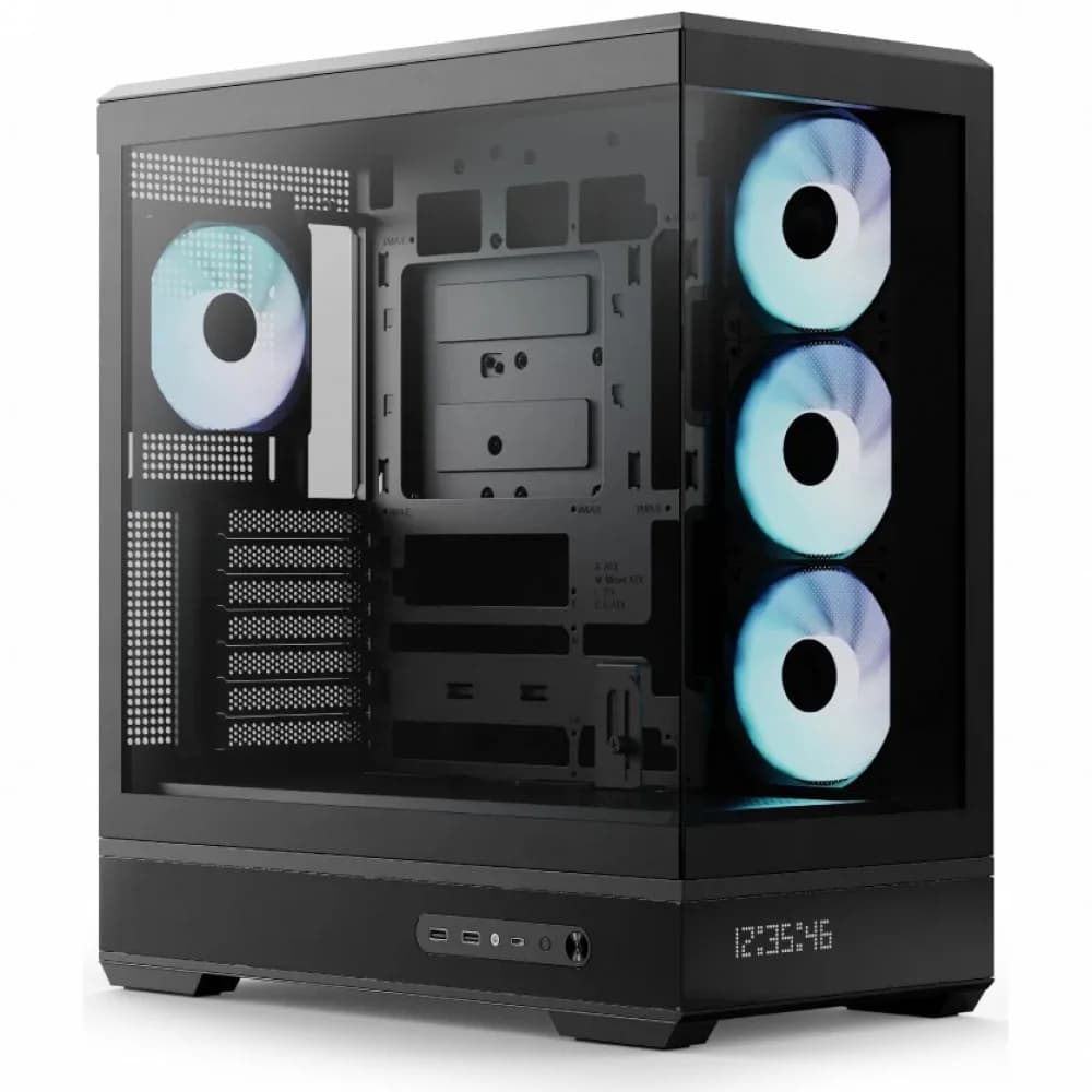 Компьютерный корпус, Aerocool, P500B Digi-BK-v1, ATX/Micro ATX, USB 2*3.0/2.0, HD-Audio+Mic, USB 1*Type C/2*3.0, Высота процессорного кулера до 170 мм, Длина VGA до 425мм, 2*3.5"/3*2.5", Толщина 0,6