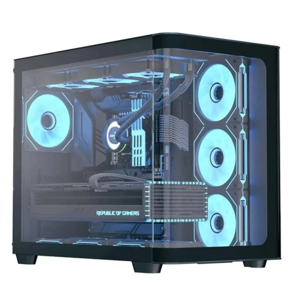 Корпус AeroCool P500C-G-BK-v1, ATX, Black, 2x3.5"/3x2.5"HDD, Mic+Audio
