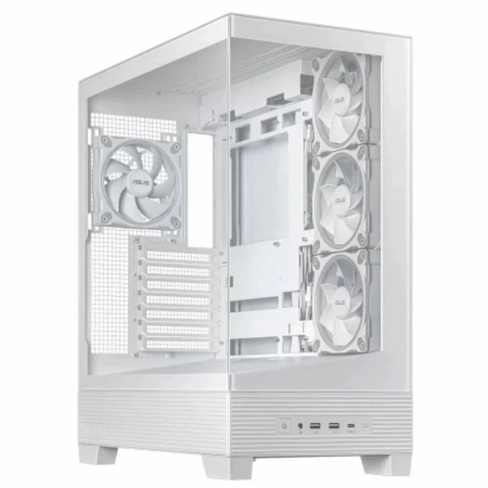 Корпус для ПК ASUS A31 PLUS TG ARGB Panoramic Design Case, BTF Support, WHITE