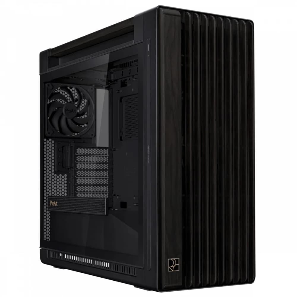 Корпус ASUS PROART PA602 WOOD METAL PWM BLACK, деревянная панель на лицевой части, без окна, черный
