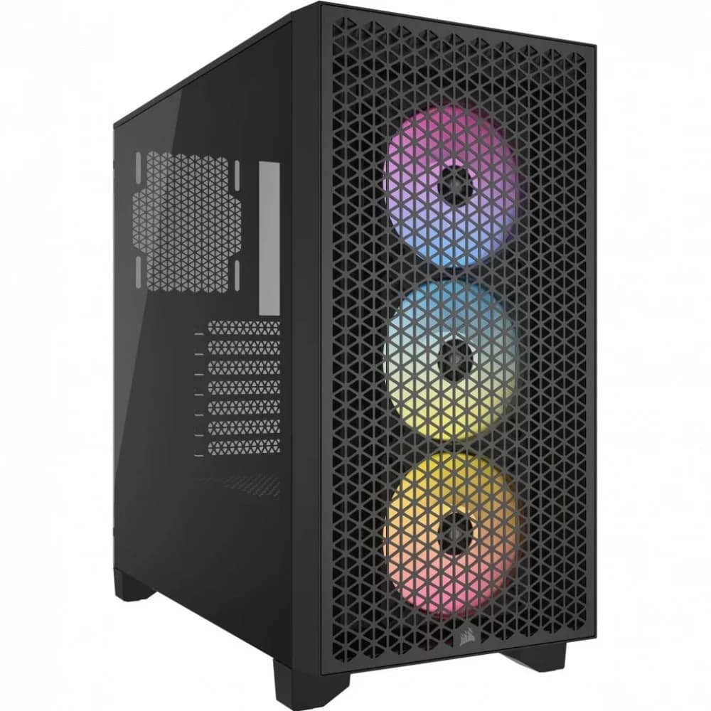 Corsair 3000D RGB Tempered Glass Mid-Tower, Black, EAN: 0840006610854