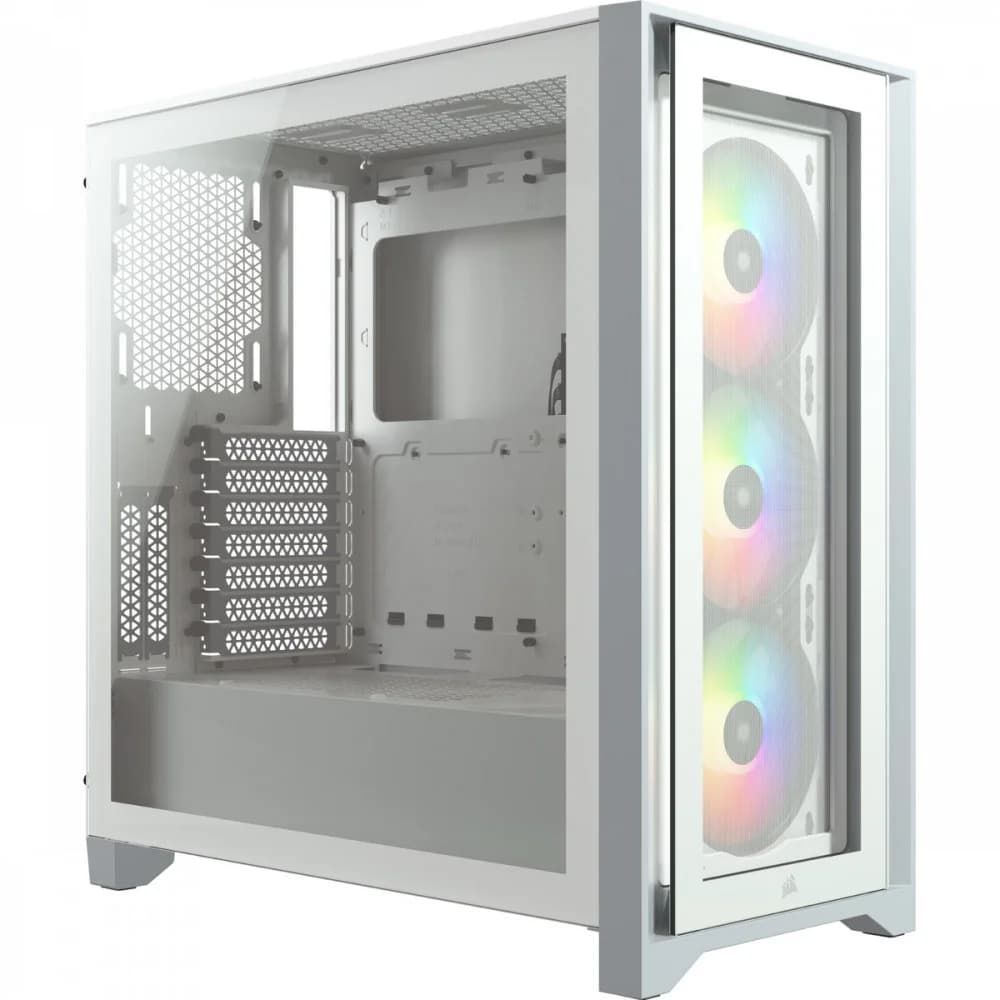 Корпус Corsair iCUE 4000X RGB белый/серый без БП ATX 3x120mm 4x140mm 1xUSB3.0 audio bott PSU