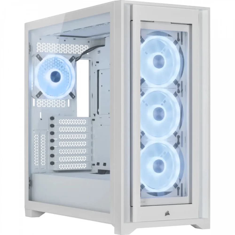 Case ATX midi tower Corsair, iCUE 5000X RGB QL Edition, CC-9011233-WW(без БП), white