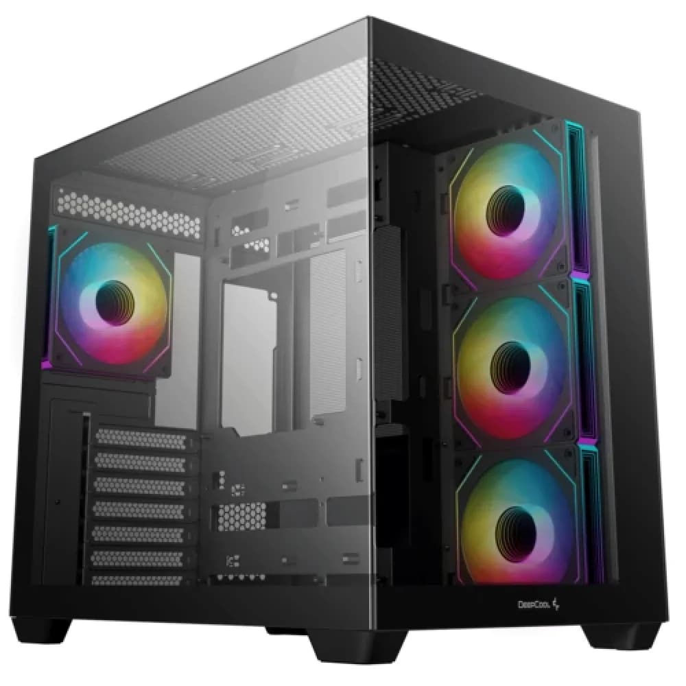 Корпус Deepcool CG530 4F черный без БП ATX 6x120mm 4x140mm 1xUSB3.0 audio bott PSU