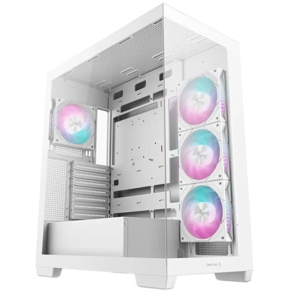 Компьютерный корпус, Deepcool, CG580 4F WH R-CG580-WHADA4-G-1, ATX/Micro ATX/Mini-ITX, USB 3.1*1/3.0*2, HD-Audio, 4*120мм ARGB, Высота процессорного кулера до 176мм, Длина VGA до 410мм (до 262 мм с