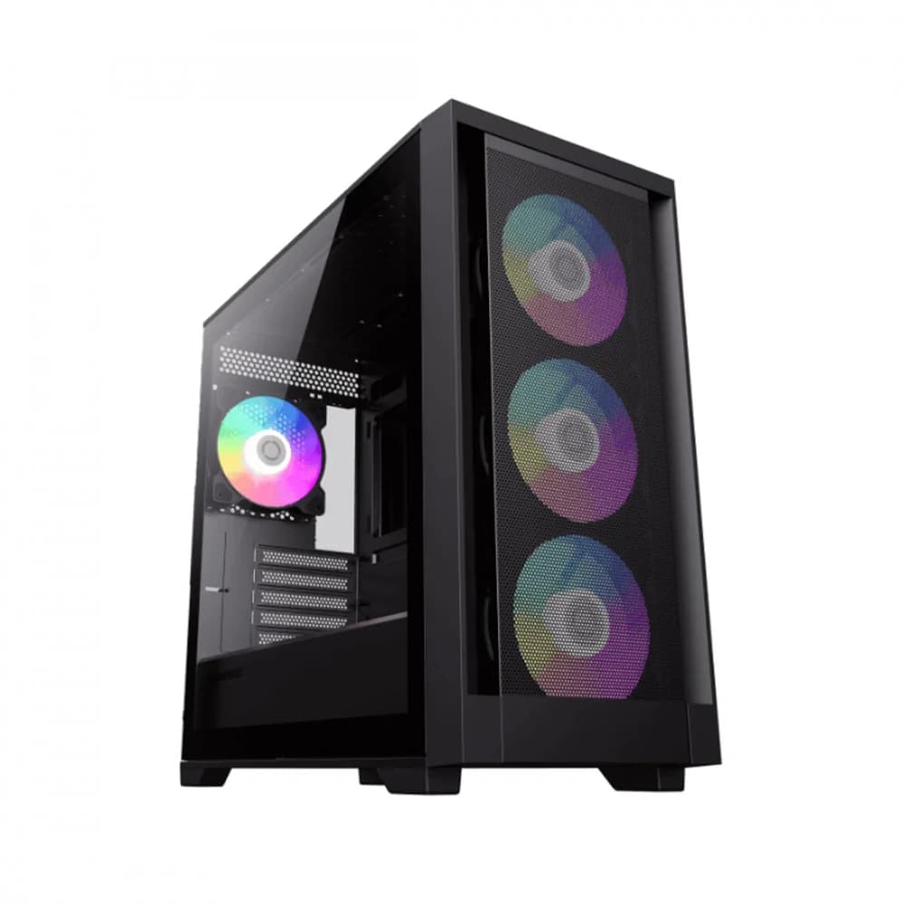 Компьютерный корпус, Gamemax, Defender MB, 9101-0600R0014, M-ATX, USB2.0*2/ USB3.1*1/ HD-Audio, Кулер 4*120мм ARGB, Высота процессорного кулера 165мм, Длина VGA 410мм, Количество отсеков 2*3,5" / 3*