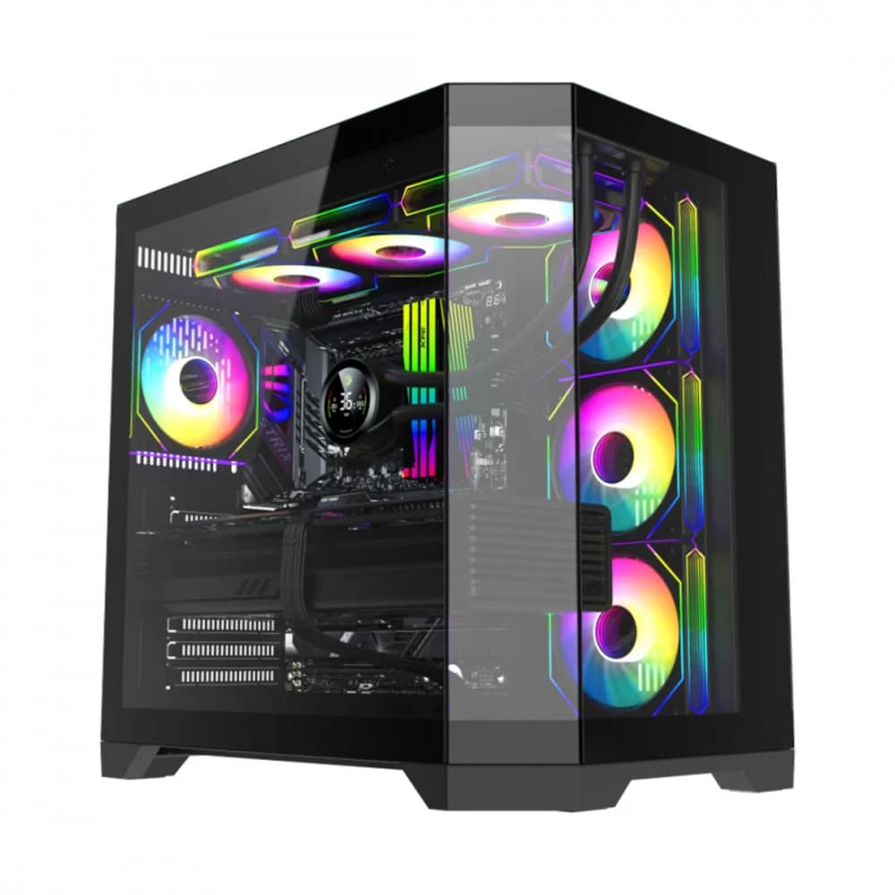 Компьютерный корпус, Gamemax, Hype-A BK, 14100902944, Mid-Tower, ATX/ M-ATX/ M-ITX, USB3.0*1/ USB2.0*2/ HD-Audio, Кулер ARGB 4*12см, Высота процессорного кулера 157мм, Длина VGA 400мм, Количество от