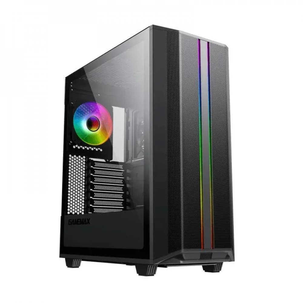 Корпус ПК без БП GameMax Precision Black < MATX, 1x120FAN, 1x140COC>
