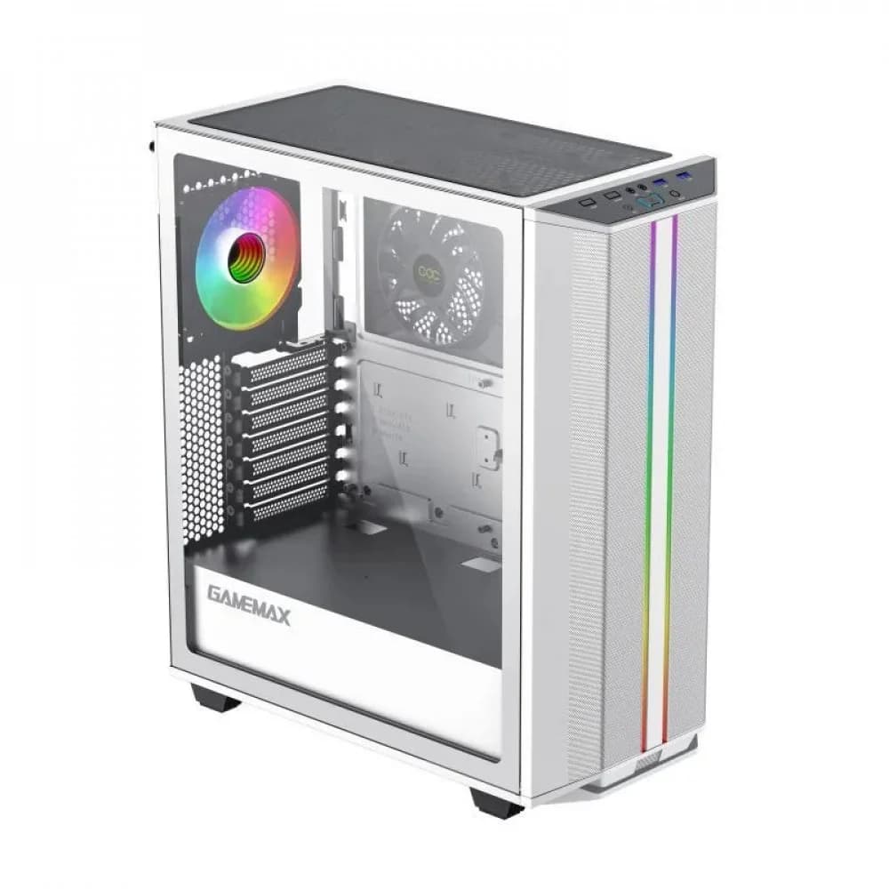 Корпус ПК без БП GameMax Precision White < MATX, 1x120FAN, 1x140COC>