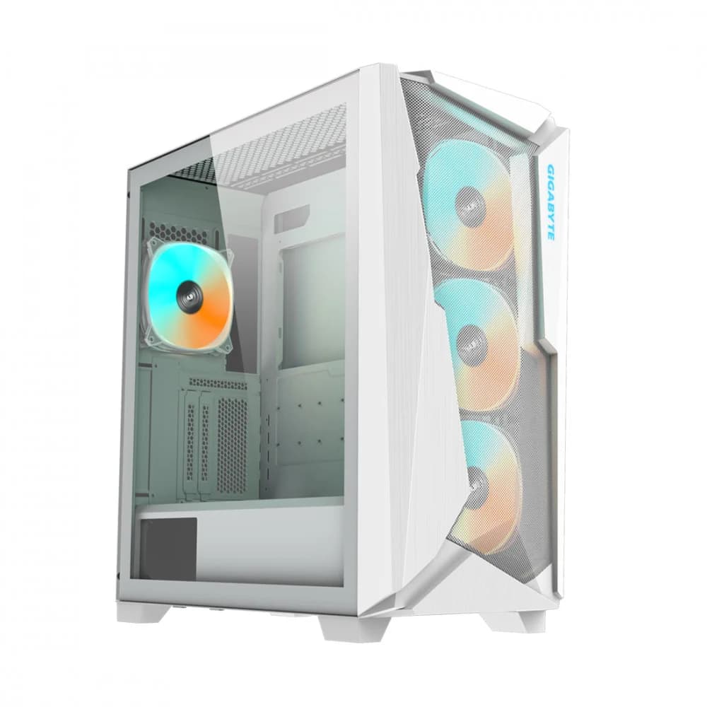 Компьютерный корпус GigaByte C301 GLASS WHITE V2, Без БП, 2xUSB3.0/Type-C, 4xARGB, White, E-ATX