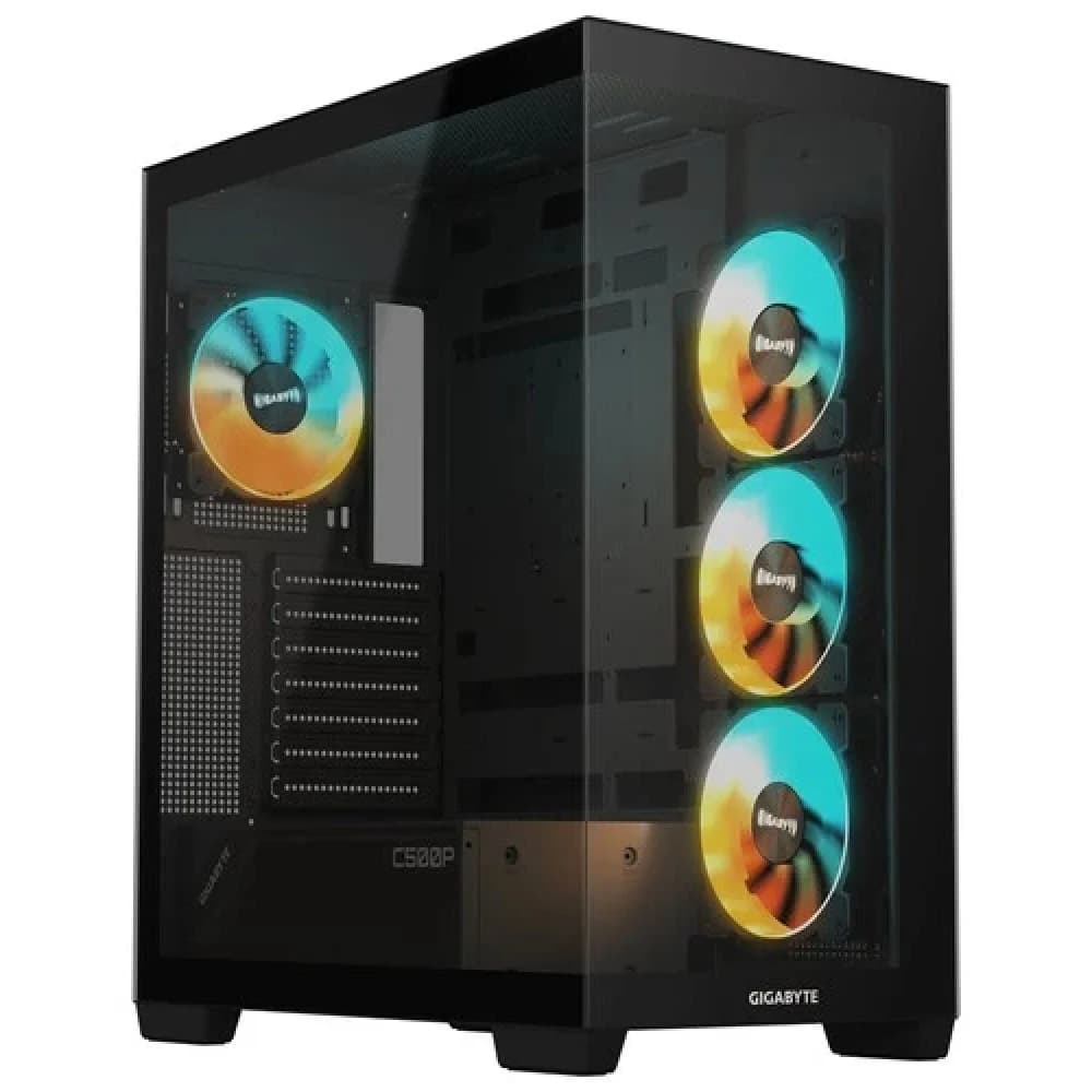 Корпус Gigabyte GB-C500P ST черный без БП ATX 3x120mm 6x140mm 2xUSB3.0 1xUSB3.1 audio bott PSU