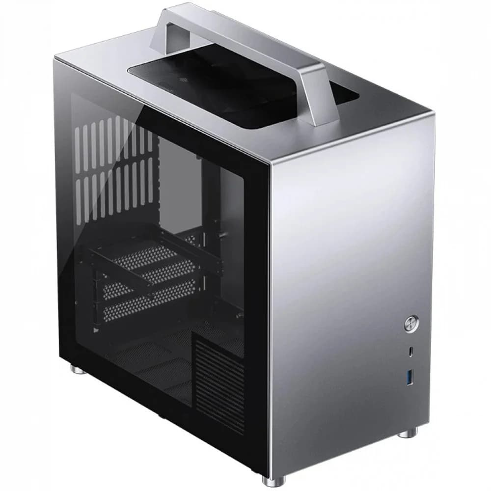 Компьютерный корпус, Jonsbo, T8 PLUS, T8 PLUS Silver, Mini-Tower, ITX, Type-C, USB 3.0*1, 1*140мм. Высота процессорного кулера до 135 мм, Длина VGA до 270 мм, 4*2,5" или 3*2,5"+120мм вентилятор ,Ста