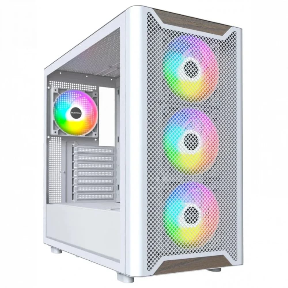 Корпус Montech XR Wood белый без БП ATX 3x120mm 2xUSB3.0 audio bott PSU