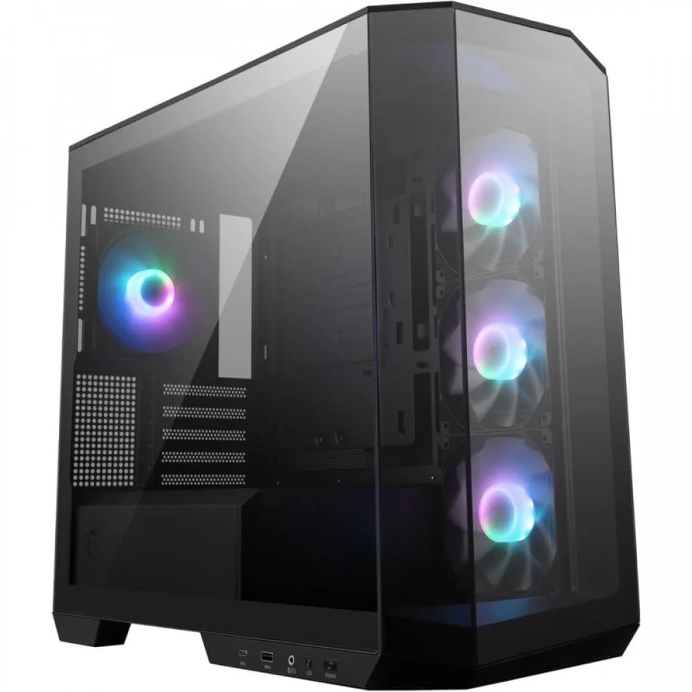 Корпус MiniTower MSI MAG Pano M100R PZ (MATX, USB 3.2 Gen 1, USB Type-C, 4x120mm ARGB Fan, TG) (306-7G24R25-HH9)