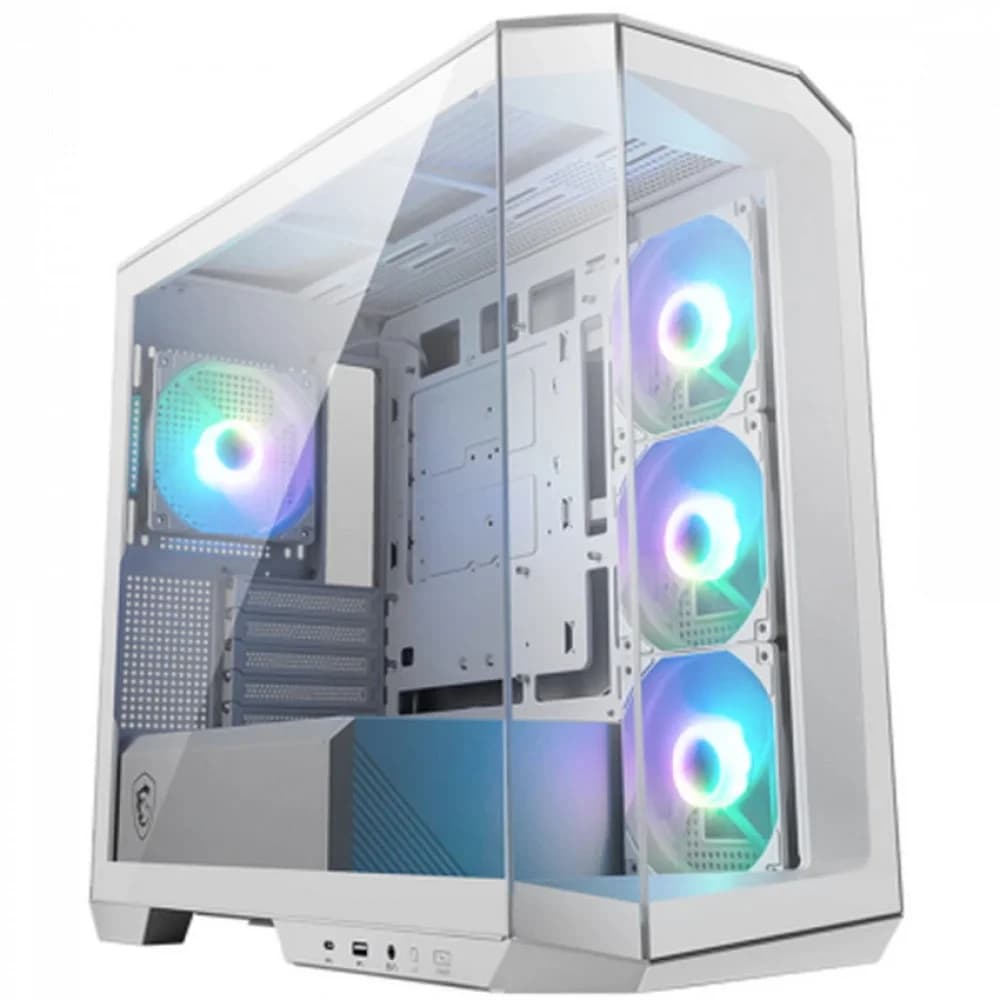 Корпус MSI MAG Pano M100R PZ White , Micro-ATX, 1xUSB 3.2 Gen 1, 1xUSB 3.2 Gen2 Type-C, 4x120mm ARGB Fan, ARGB+PWM Control Board, TG, WHITE