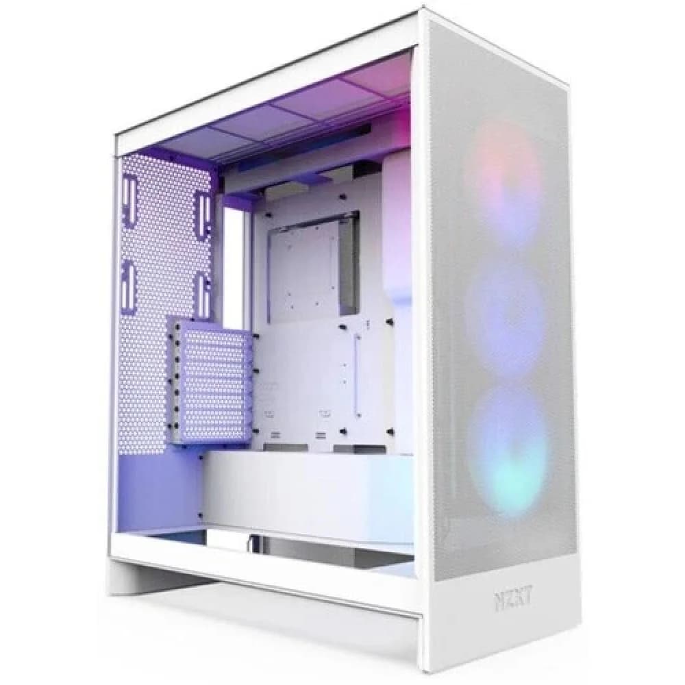 Корпус NZXT H7 Flow RGB 2024, Mid-Tower, ATX, White, 2x3.5/4+2х2.5 HDD, 2xUSB3.2, 1xUSB-C, Mic+Audio