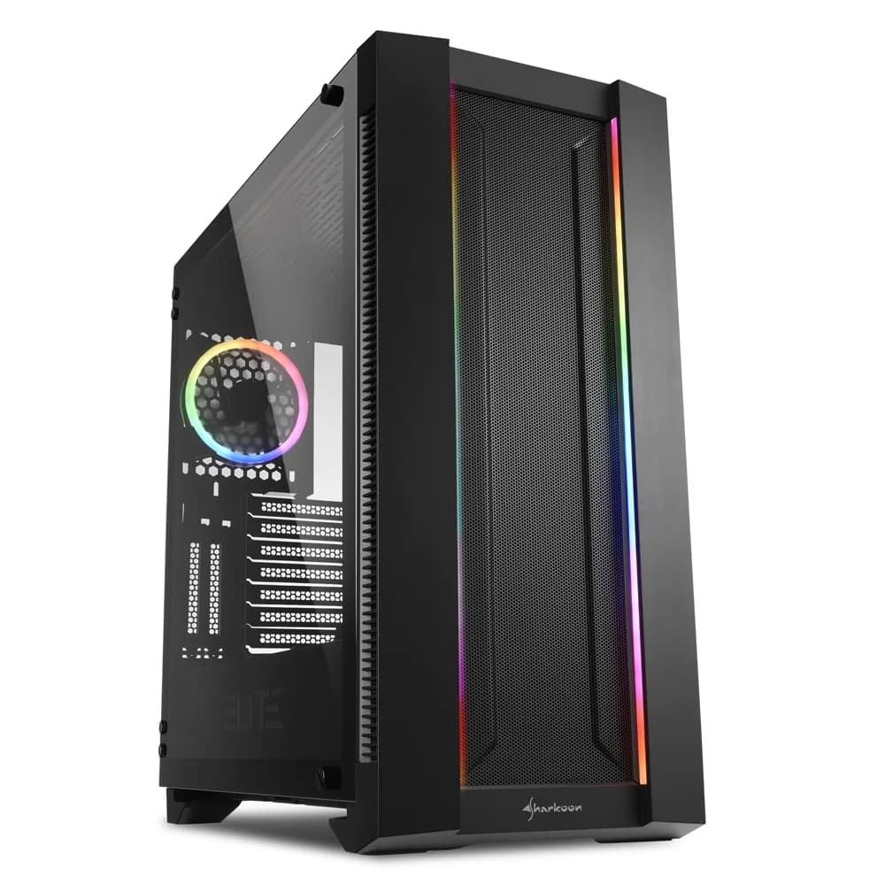 Корпус Sharkoon ELITE SHARK CA200M, Mid Tower, ATX, Black, 4x3.5"/7x2.5" HDD, 4xUSB, Mic+Audio