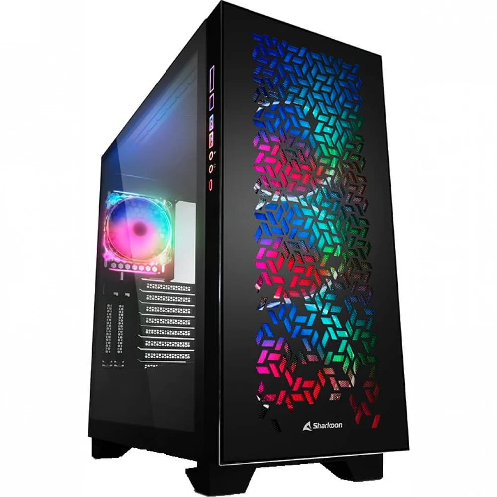 Корпус ПК без БП Sharkoon ELITE SHARK CA300H Black EATX, 4x3.5, 7x2.5, 2xUSB 3.0, 1xTypeC, Audio, 505*235*520mm