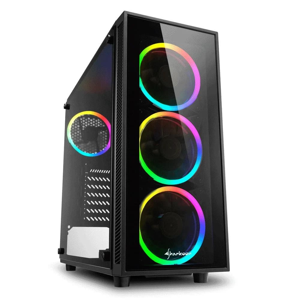 Корпус ПК без БП Sharkoon TG4 RGB <ATX, 2x3.5, 4x2.5, 2xUSB 3.0, Audio, 3x120mm RGB F/P, 1x120mm RGB R/P, 455*200*430mm>