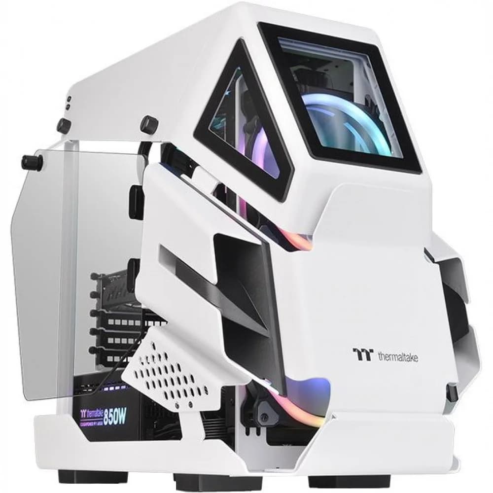 Компьютерный корпус, Thermaltake, AH T200 Snow, CA-1R4-00S6WN-00, Micro ATX/ Mini-ITX, USB 3.1 Type C/ 2*3.0/ 1*2.0, HD-Audio, Высота процессорного куллера до 150 мм, Длина VGA до 320 мм, 2*3.5"/3*2