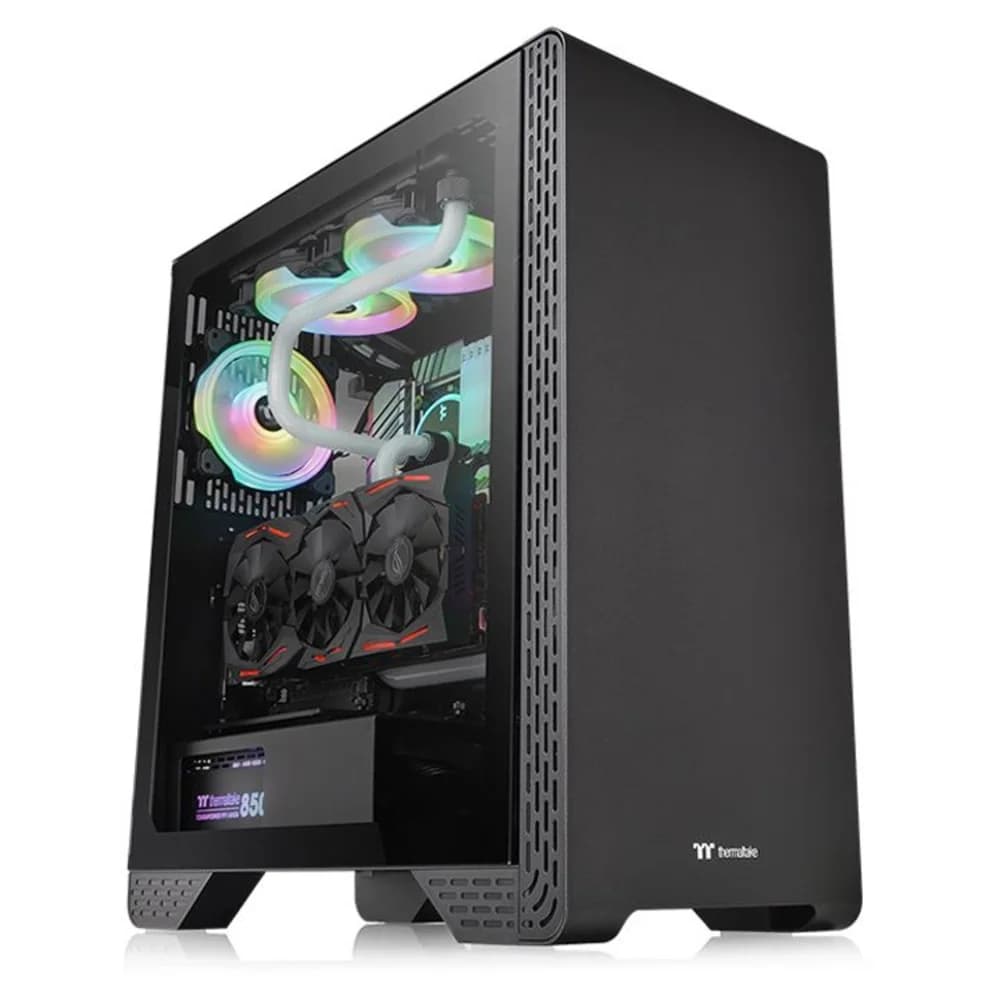 Компьютерный корпус, Thermaltake, S300 TG, CA-1P5-00M1WN-00, ATX, USB 2.0x2/USB 3.0x1, HD Audio x1, 2*3.5/ 2*3.5, Высота процессорного куллера до 170 мм, Длина VGA до 360 мм, 493*230*508мм, Без Б/П,