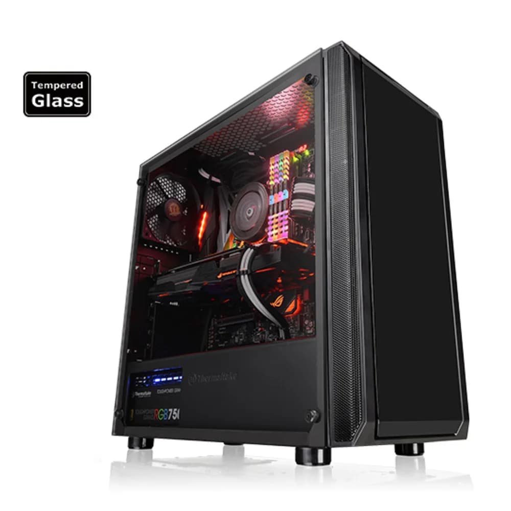 Кейс Thermaltake Versa J23 TG Кейс, Thermaltake, Versa J23 TG (CA-1L6-00M1WN-00), ATX/Micro ATX, USB2*3.0, HD-Audio+Mic, Контроллер , Кулер 12см, Кулер 12см LED, Без Б/П, Чёрный