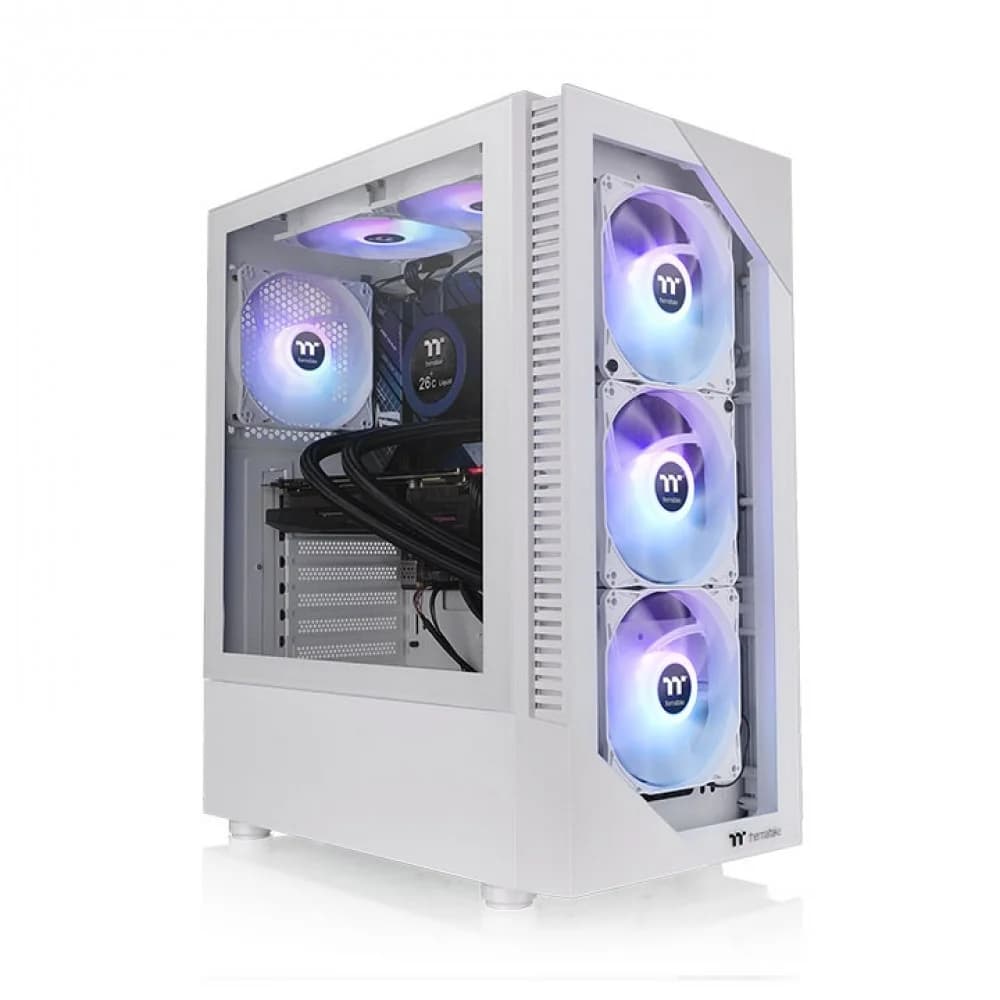 Компьютерный корпус, Thermaltake, View 200 TG ARGB, CA-1X3-00M6WN-00, ATX/Micro ATX/Mini ATX, 2*USB3.0, HD-Audio, Высота кулерного процессора 166мм, VGA 300mm, Без Б/П, 460*210*395,3мм, Белый