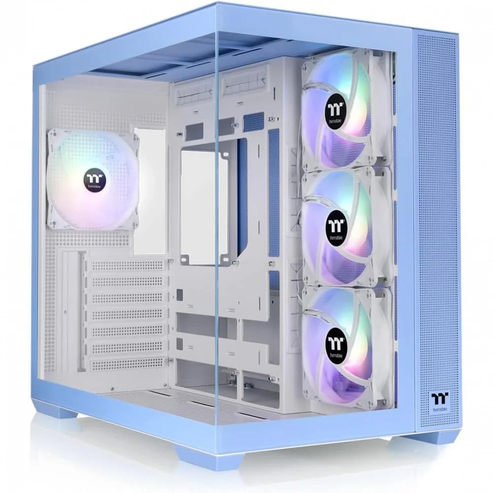 Корпус Thermaltake View 380 TG ARGB Hydrangea синий без БП ATX 9x120mm 5x140mm 1x200mm 2xUSB3.0 audio bott PSU