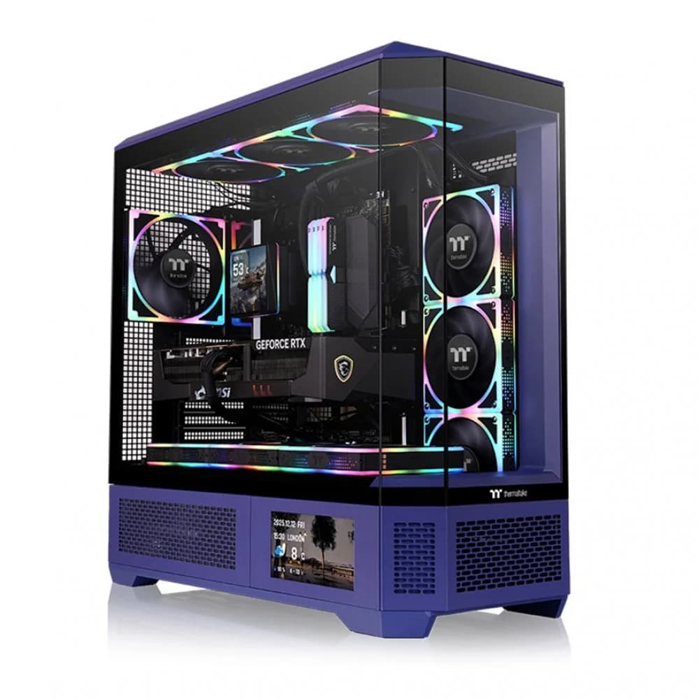 Компьютерный корпус, Thermaltake, View 600 TG Future Dusk, CA-11H-00FNWN-00, E-ATX / ATX, 3*3.5"/3*2.5", Высота кулера до 175 мм, Длина VGA до 480 мм, 560 249 584 мм, Без Б/П, Синий