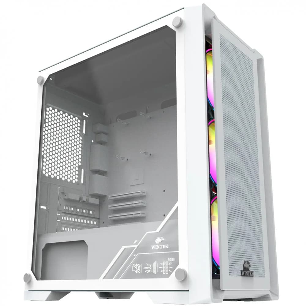 Корпус Wintek Andromeda D531-W TG, Mid Tower, Micro ATX, White, 1x2.5"/2x3.5", 3xUSB , Mic+Audio,RGB