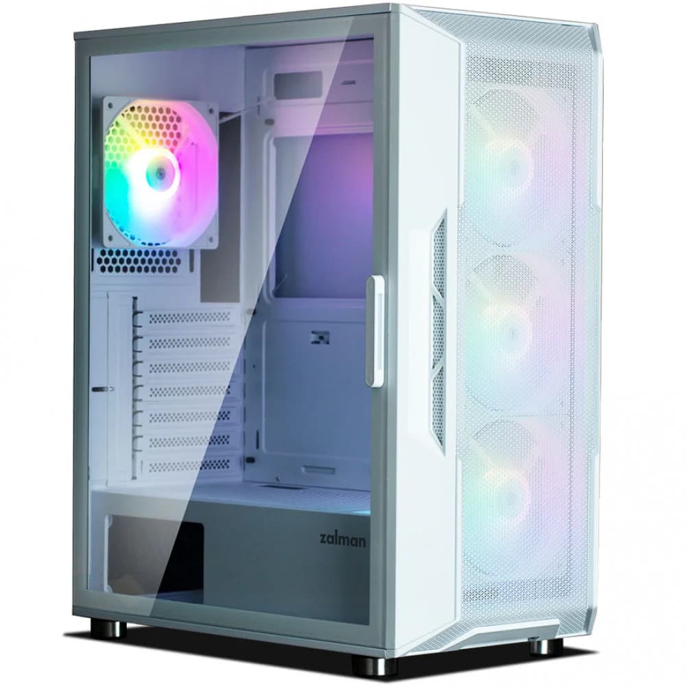 Компьютерный корпус, Zalman, i3 NEO White, Mid- Tower, ATX / M-ATX / Mini-ITX, USB2.0, 2*USB3.0, Audio/Mic, 1*120 мм RGB LED (зад.панель) / 3*120 мм RGB LED (перед.панель), Высота процессорного куле