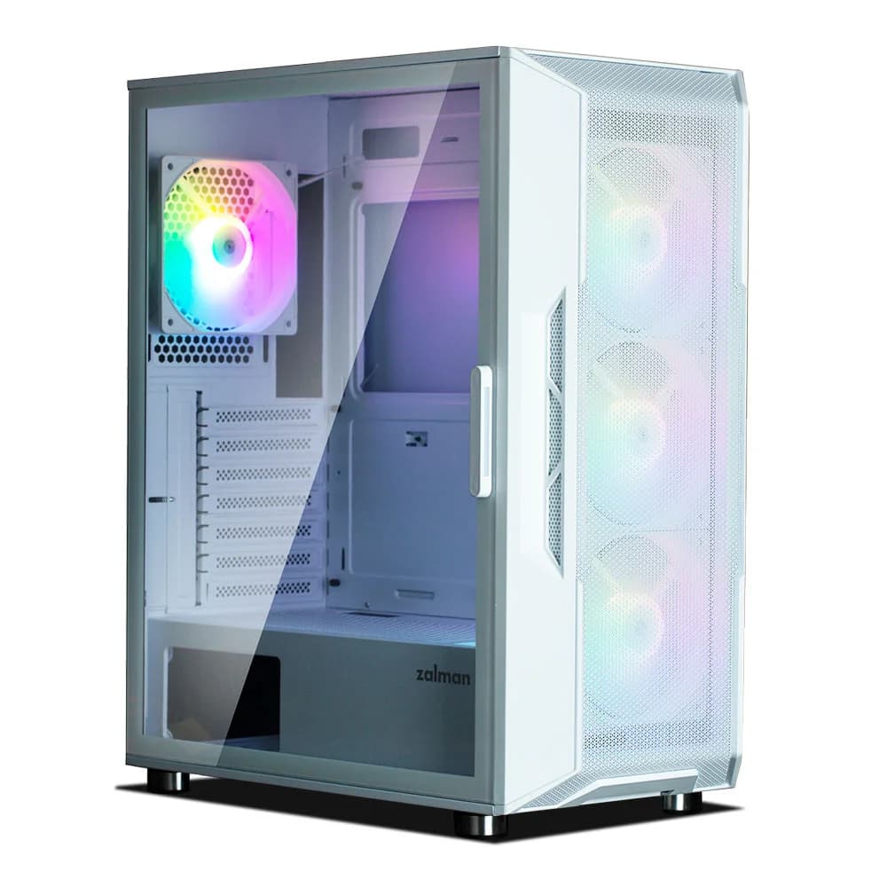 Корпус MidiTower Zalman I3 NEO white (ATX, front mesh, USB2.0 x1, USB3.0x2, 4x120mm RGB fan, без БП) (I3 NEO White)