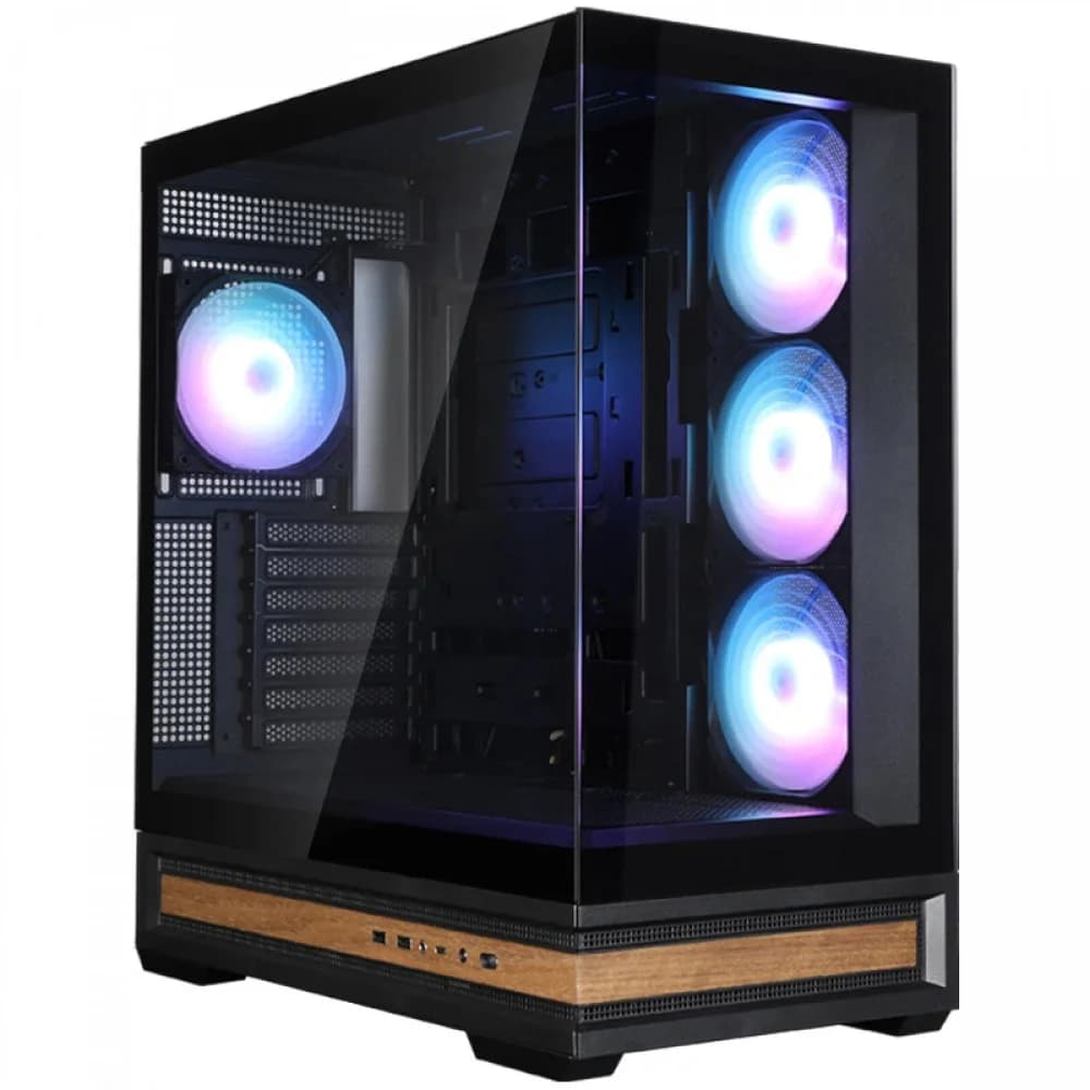 корпус ZALMAN P40 NAMU, ATX, BLACK, WINDOW, WOODEN ELEMENTS, 2xCombo(2.5” or 3.5”), 1xUSB TYPE-C, 2xUSB3.0, SIDE 3x120mm ARGB, REAR 1x120mm ARGB