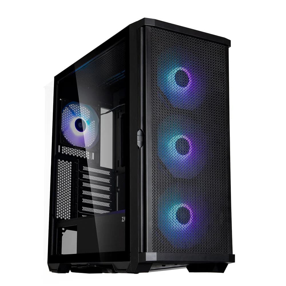Компьютерный корпус, Zalman, Z10 PLUS, Mid Tower, ATX / mATX / Mini-ITX, 2*USB 3.0, USB Type-C, HD Audio/Mic, 3*140 мм ARGB (перед.панель), 1*120 мм ARGB (задняя панель), Максимальная длина видеокар