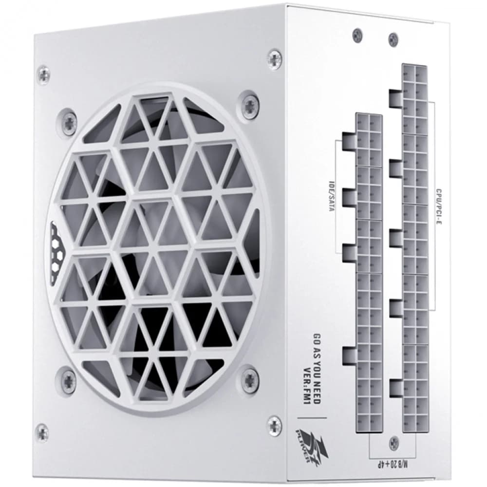 Блок питания, 1STPLAYER, SFX PS-750SFX-WH, 750W, 24pin, 2*4+4 CPU, 3*6+2 PCI-E, 8*15 Sata, 4*4 Molex, Platinum, APFC, 63.5*100*125мм, Белый