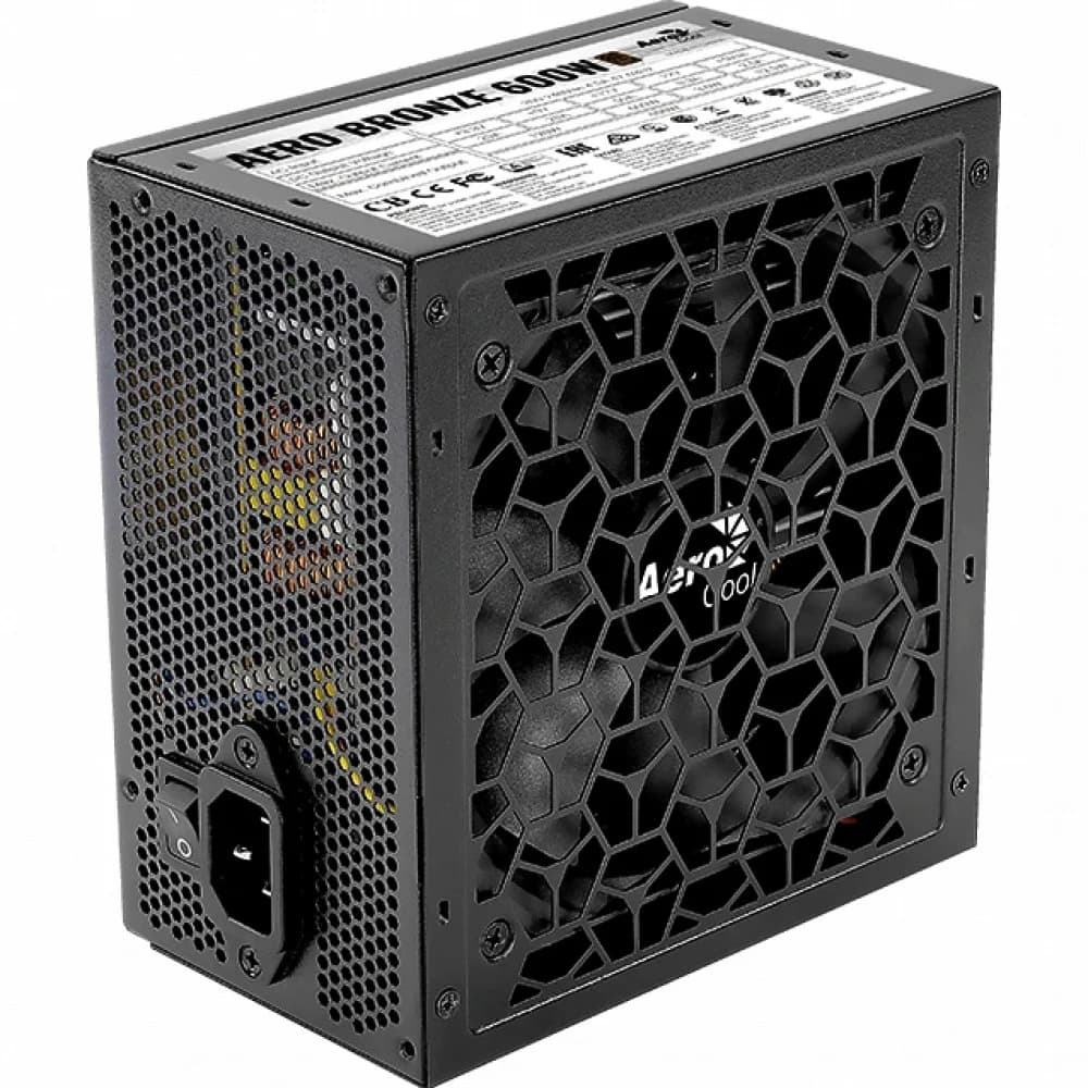 Блок питания ATX 600W AeroCool Aero Bronze, 12sm fan,20+4/24+4/24+8,6SATA,4Molex,2х6p/2х2pPCI-E,ATX