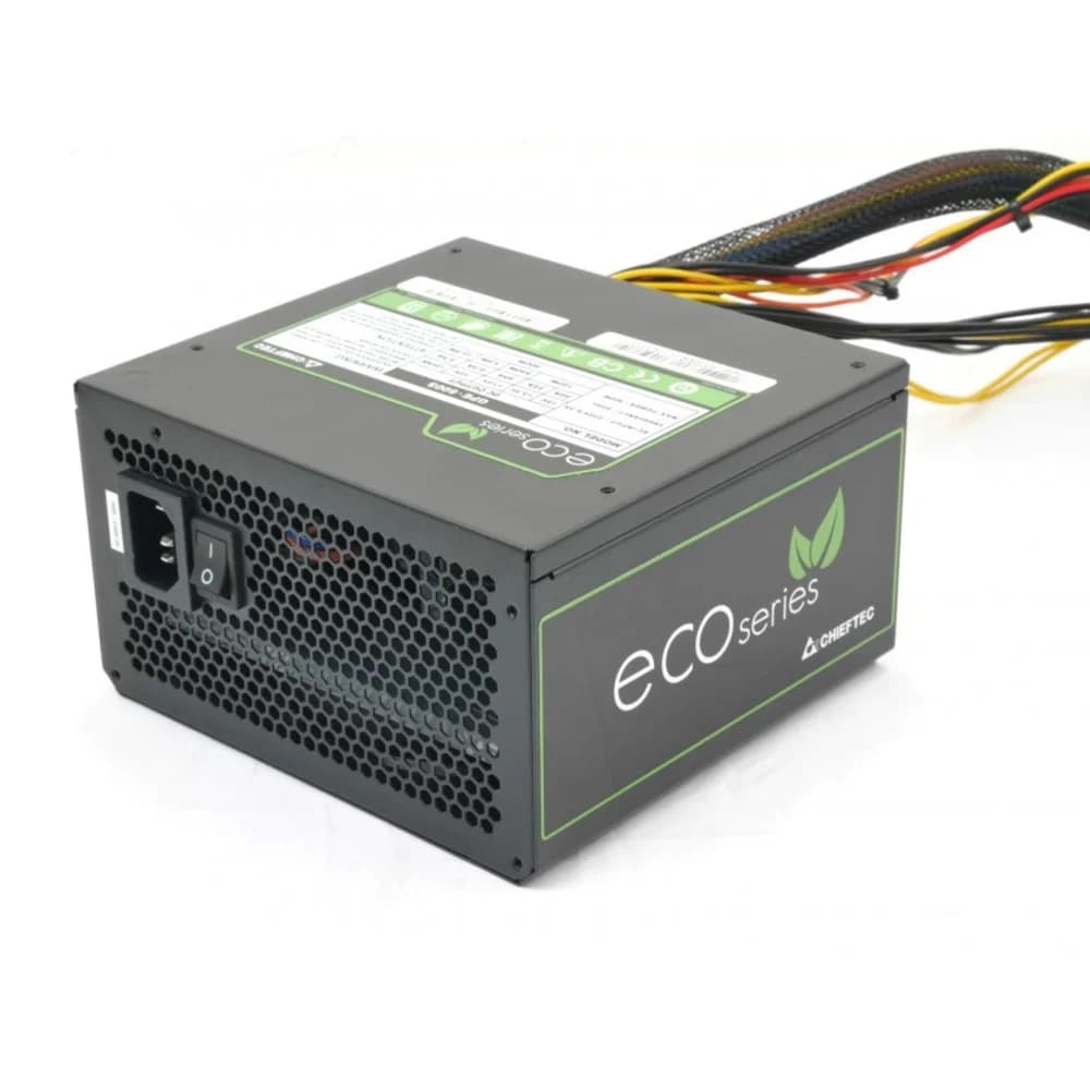 Блок питания Chieftec ECO GPE-600S <600W, (20+4+4+4) pin, 2x(6+2) pin, 6xSATA, 2xMolex, FDD, 12 см, 85%, Active PFC, ATX