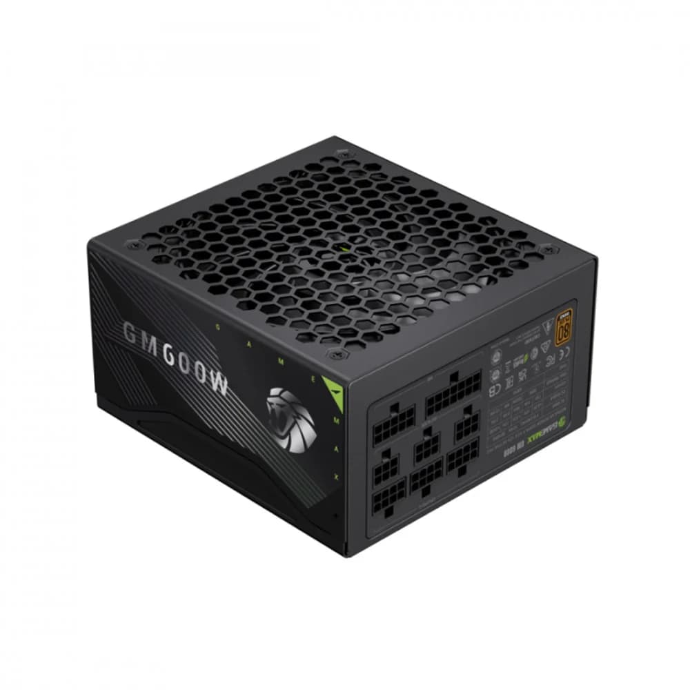 Блок питания, Gamemax, GM 600B, 2139-0600B0007, 600W, Bronze+, APFC, 20+4 pin, 1*4+4pin, 3*Sata, 2*Molex, 2*PCI-E 6+2 pin, Modular, Вентилятор 14см, 160*150*85 см, Черный