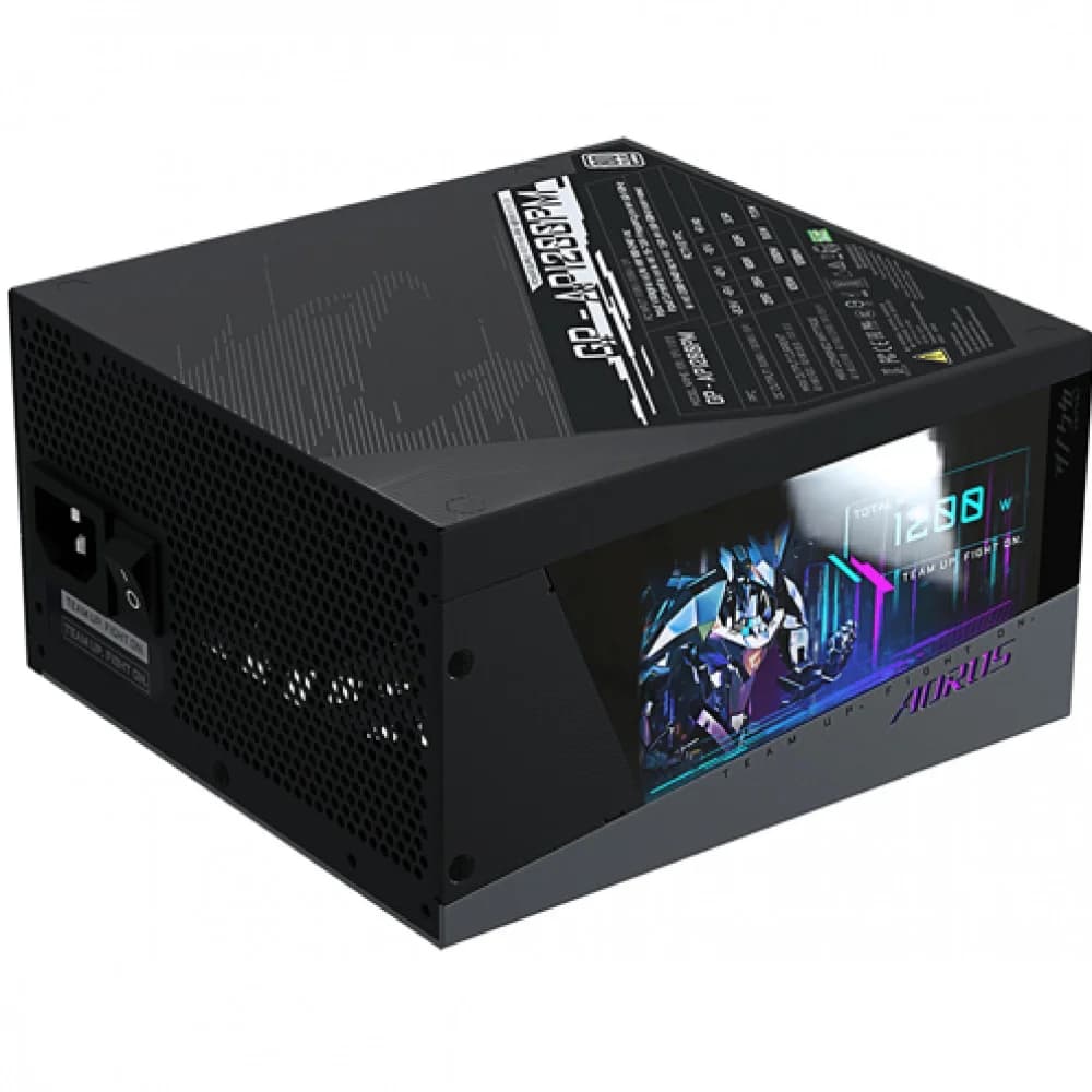 Модульный Блок Питания Gigabyte AORUS P1200W 80+ PLATINUM, with APFC, 140mm Double ball bearing Fan, BOX