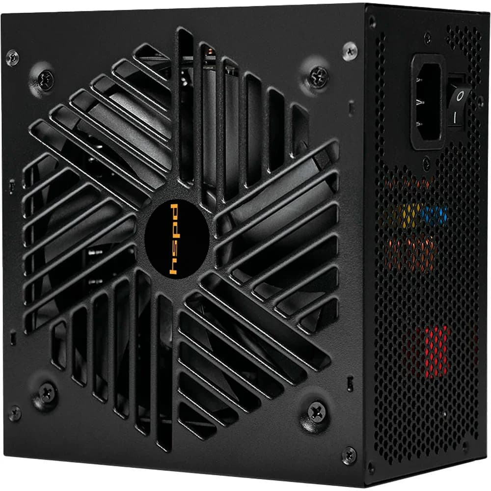Блок питания/ Power Supply HSPD, 750W 80+ Gold (ATX, 3.1, PCIe 5.1, Full modular, 1x24(20+4)pin 600mm, 2xCPU 8(4+4)pin 700mm, 2xPCIe*2 8(6+2)pin 550+150mm, 1x12V(2x6) 12+4pin 600W 550mm 2xSATA*3 500