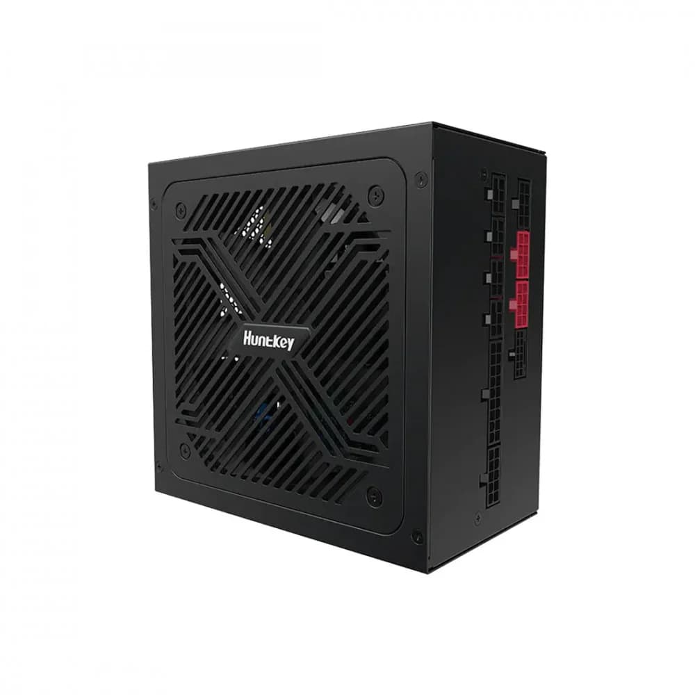 Блок питания, Huntkey, GX850M, 850W, ATX 3.1, Gold, APFC, 20+4 pin, 2*4+4pin, 4*Sata, 3*Molex, 2*PCI-E 6+2 pin, 1*12V-2X6, Модульный, Вентилятор 12см, Кабель питания, Чёрный