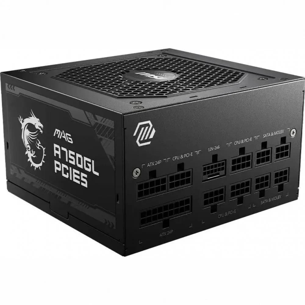 Блок питания MSI ATX 750W MAG A750GL PCIE5 Gen.5 80+ gold (20+4pin) APFC 120mm fan 8xSATA Cab Manag RTL