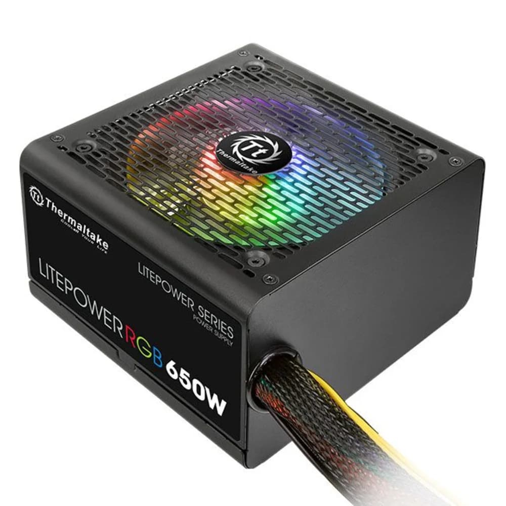 Блок питания Thermaltake Litepower RGB 650W Блок питания, Thermaltake, Litepower RGB 650W (PS-LTP-0650NHSANE-1), 550W, ATX, APFC, 20+4 pin, 4+4pin, 5*Sata, 4*Molex, 1*FDD, 2*PCI-E 6+2 pin, Вентилято